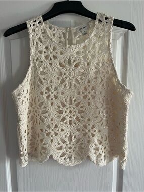 On 5th Crochet Lace Tank Top in Cream